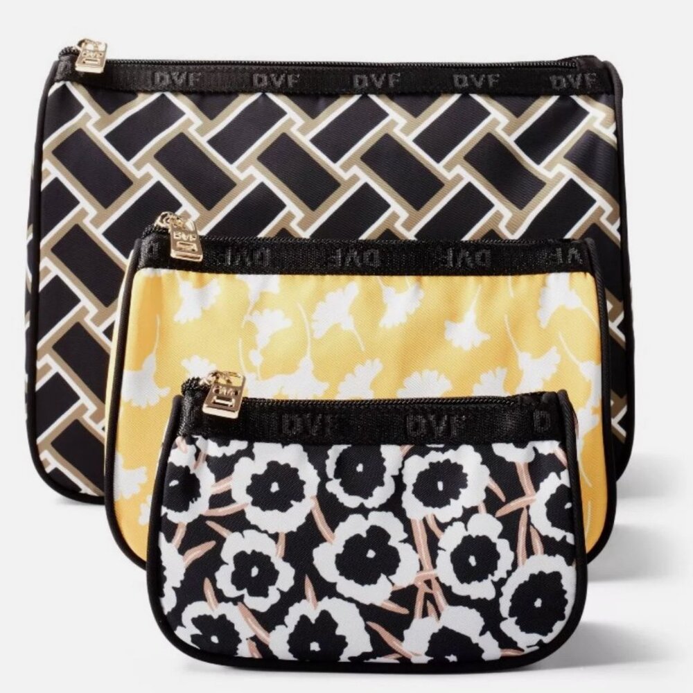 Diane Von Furstenberg for Target Travel Pouch Set in Vintage Weave/Ginkgo/Poppy